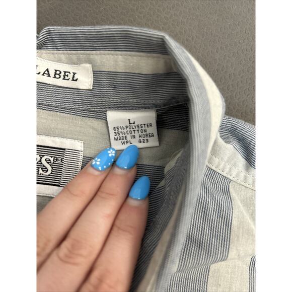 Vintage Levi's Shirt Adult Large Blue Long Sleeve Button Down Big E Silver Label - Picture 7 of 12